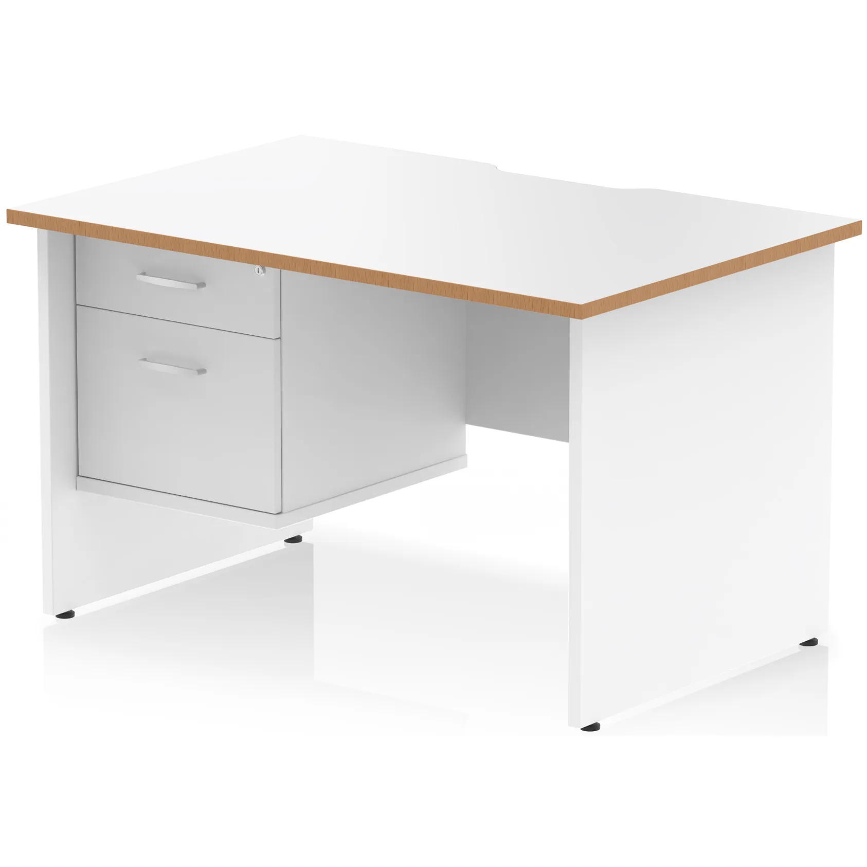Impulse Panel End Scalloped Rectangular Desk with Storage