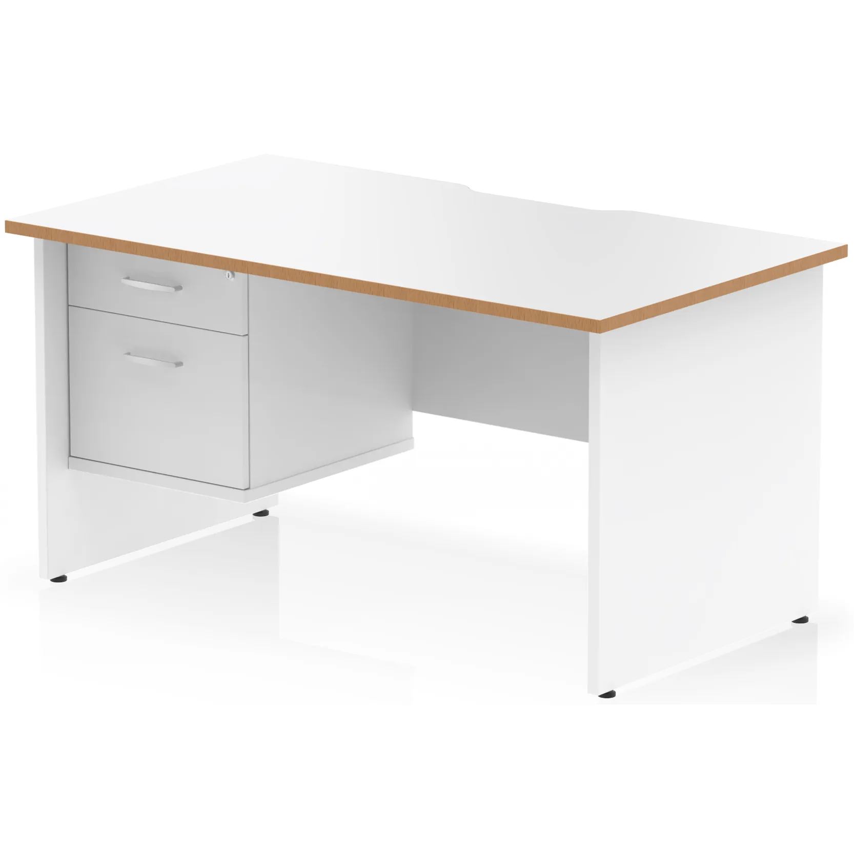 Impulse Panel End Scalloped Rectangular Desk with Storage