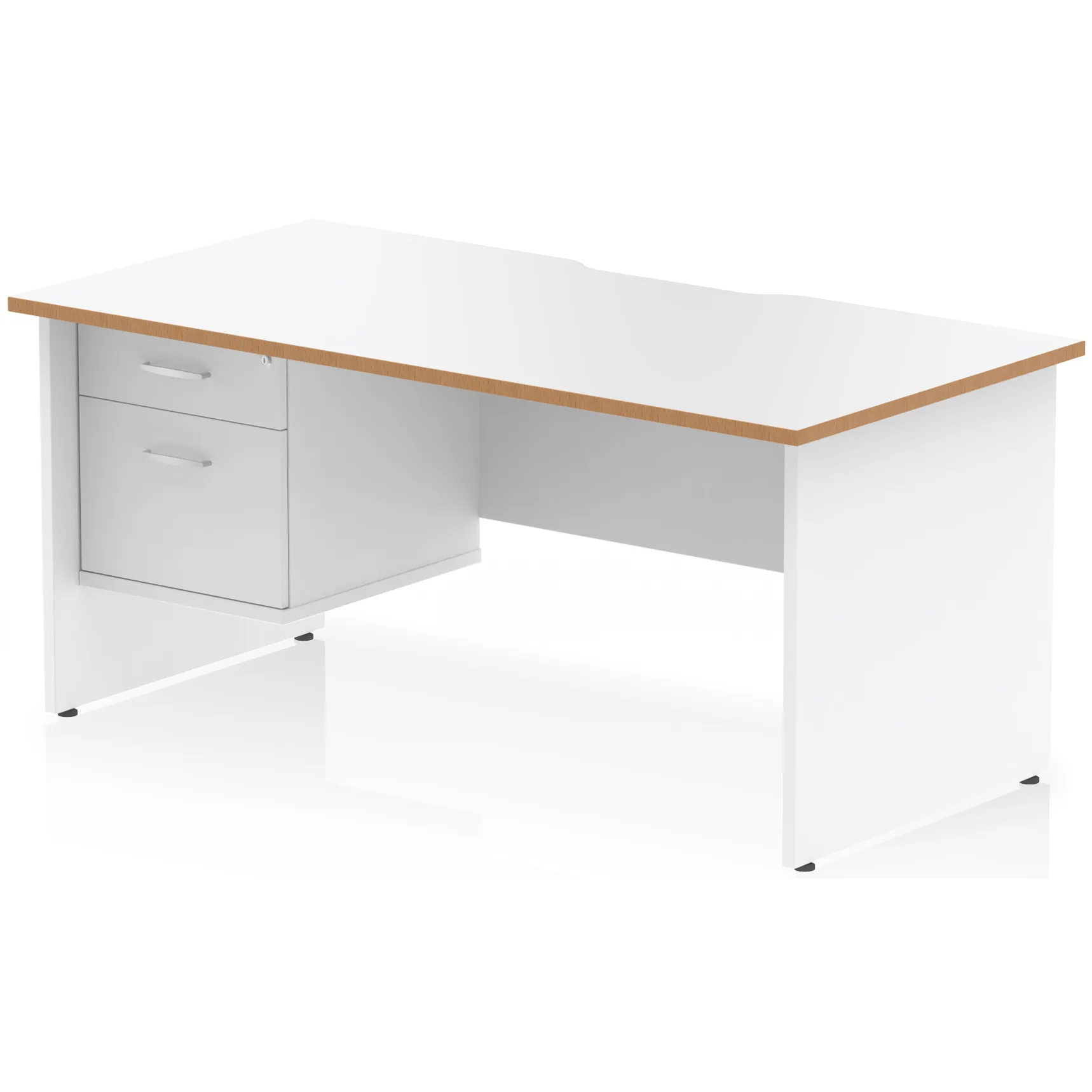 Impulse Panel End Scalloped Rectangular Desk with Storage