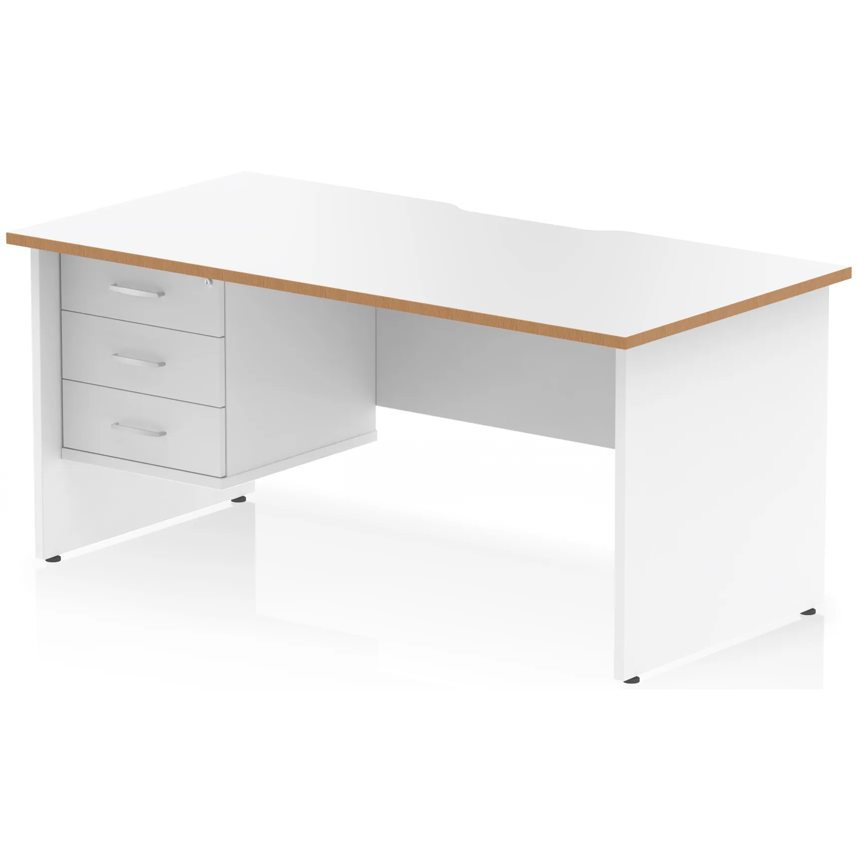 Impulse Panel End Scalloped Rectangular Desk with Storage