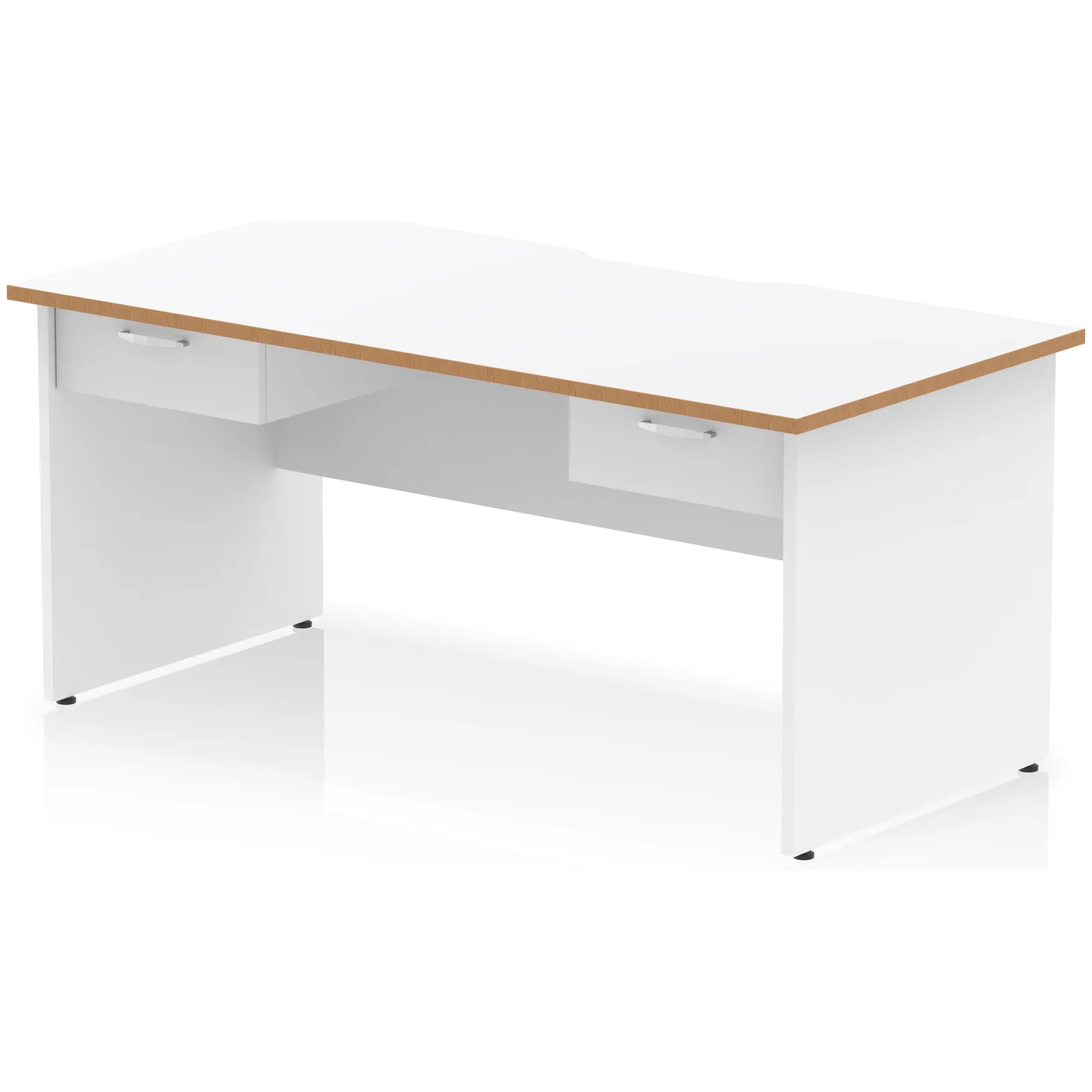 Impulse Panel End Scalloped Rectangular Desk with Storage