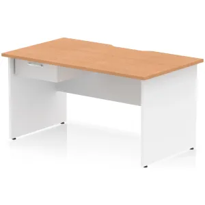 Impulse Panel End Scalloped Rectangular Desk with Storage