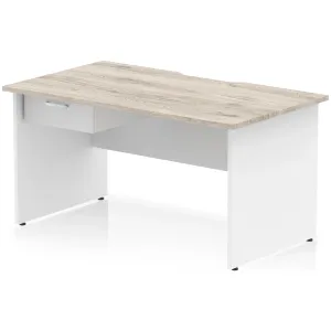 Impulse Panel End Scalloped Rectangular Desk with Storage