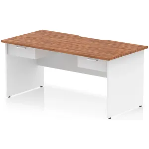Impulse Panel End Scalloped Rectangular Desk with Storage