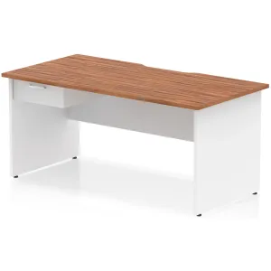 Impulse Panel End Scalloped Rectangular Desk with Storage