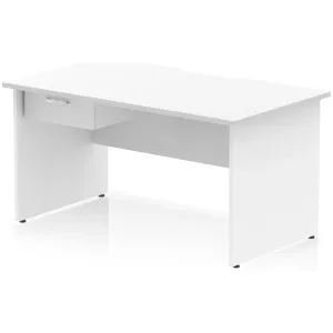 Impulse Panel End Scalloped Rectangular Desk with Storage