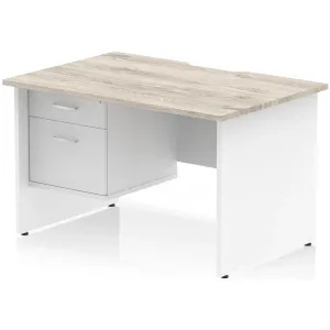 Impulse Panel End Scalloped Rectangular Desk with Storage