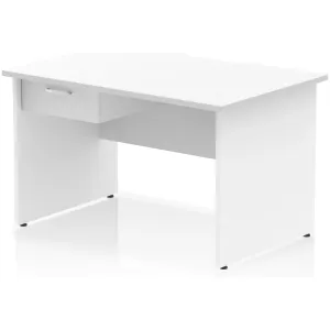 Impulse Panel End Scalloped Rectangular Desk with Storage
