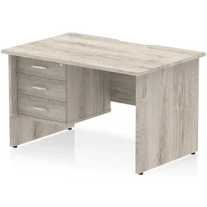 Impulse Panel End Scalloped Rectangular Desk with Storage