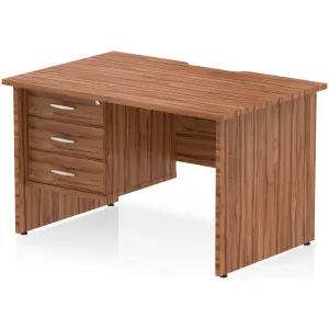 Impulse Panel End Scalloped Rectangular Desk with Storage