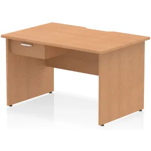 Impulse Panel End Scalloped Rectangular Desk with Storage