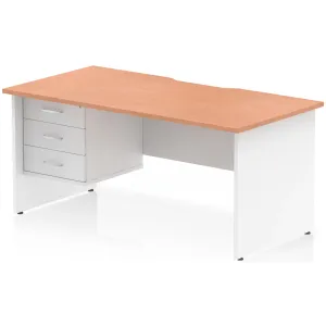 Impulse Panel End Scalloped Rectangular Desk with Storage