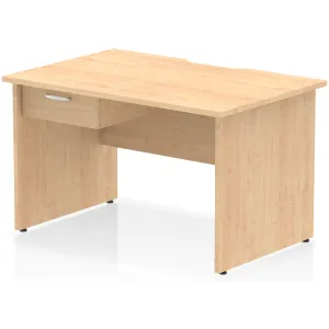 Impulse Panel End Scalloped Rectangular Desk with Storage
