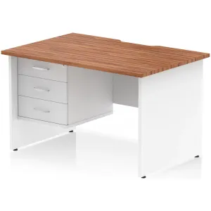 Impulse Panel End Scalloped Rectangular Desk with Storage