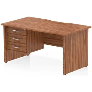 Impulse Panel End Scalloped Rectangular Desk with Storage