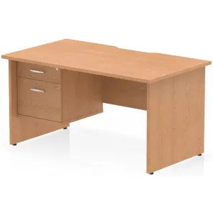 Impulse Panel End Scalloped Rectangular Desk with Storage