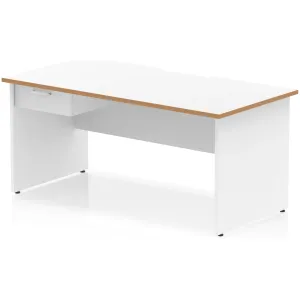 Impulse Panel End Scalloped Rectangular Desk with Storage
