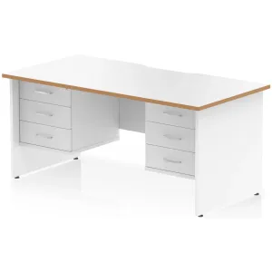 Impulse Panel End Scalloped Rectangular Desk with Storage