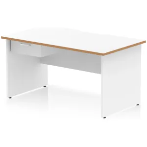 Impulse Panel End Scalloped Rectangular Desk with Storage