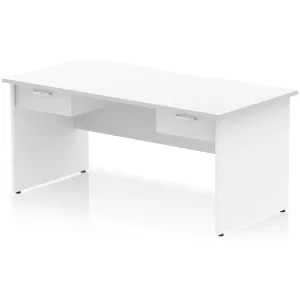 Impulse Panel End Scalloped Rectangular Desk with Storage