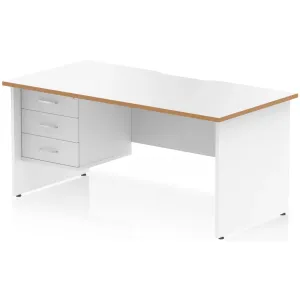 Impulse Panel End Scalloped Rectangular Desk with Storage