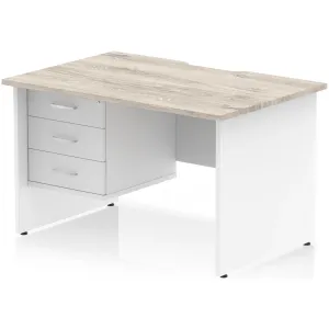 Impulse Panel End Scalloped Rectangular Desk with Storage
