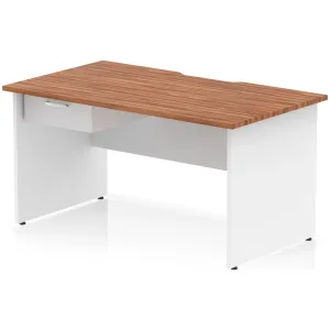 Impulse Panel End Scalloped Rectangular Desk with Storage