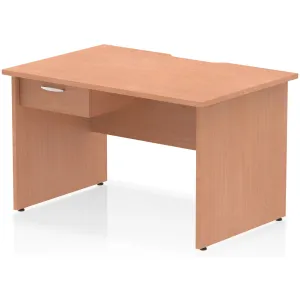 Impulse Panel End Scalloped Rectangular Desk with Storage