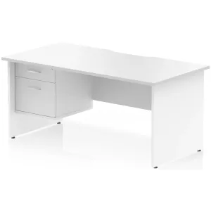 Impulse Panel End Scalloped Rectangular Desk with Storage