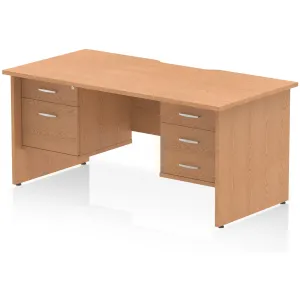 Impulse Panel End Scalloped Rectangular Desk with Storage
