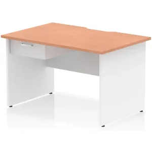 Impulse Panel End Scalloped Rectangular Desk with Storage