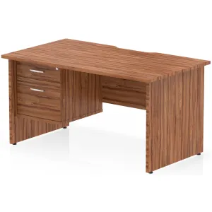 Impulse Panel End Scalloped Rectangular Desk with Storage