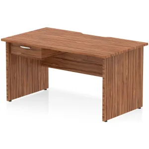 Impulse Panel End Scalloped Rectangular Desk with Storage
