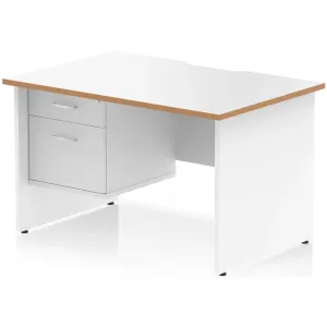Impulse Panel End Scalloped Rectangular Desk with Storage