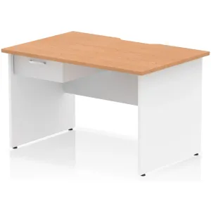 Impulse Panel End Scalloped Rectangular Desk with Storage