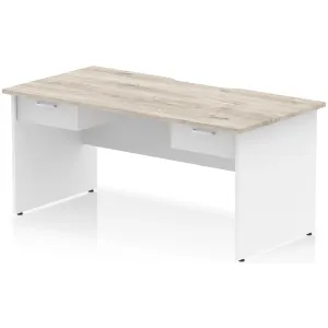 Impulse Panel End Scalloped Rectangular Desk with Storage