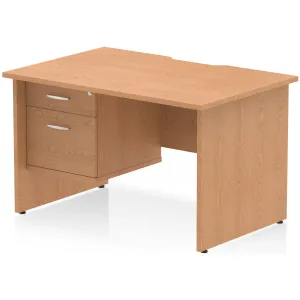 Impulse Panel End Scalloped Rectangular Desk with Storage