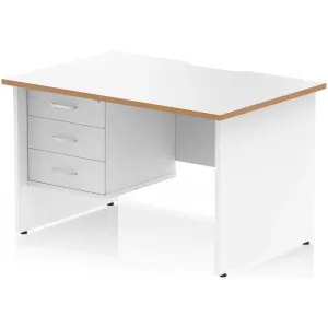 Impulse Panel End Scalloped Rectangular Desk with Storage