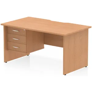 Impulse Panel End Scalloped Rectangular Desk with Storage