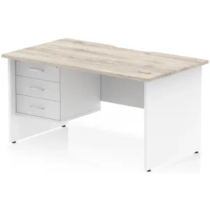 Impulse Panel End Scalloped Rectangular Desk with Storage