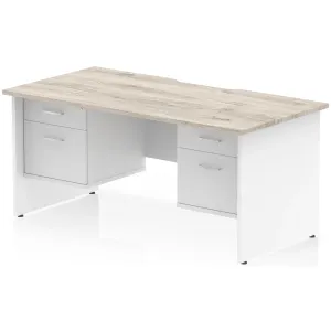 Impulse Panel End Scalloped Rectangular Desk with Storage
