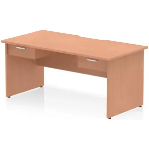 Impulse Panel End Scalloped Rectangular Desk with Storage