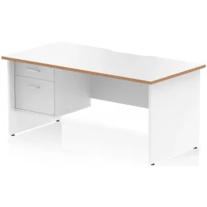 Impulse Panel End Scalloped Rectangular Desk with Storage