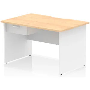 Impulse Panel End Scalloped Rectangular Desk with Storage