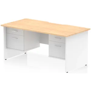 Impulse Panel End Scalloped Rectangular Desk with Storage