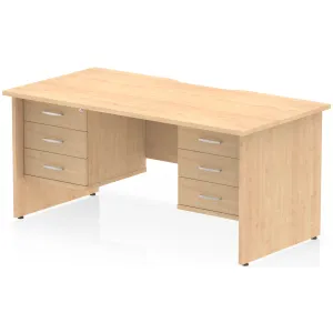 Impulse Panel End Scalloped Rectangular Desk with Storage