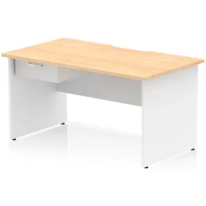 Impulse Panel End Scalloped Rectangular Desk with Storage