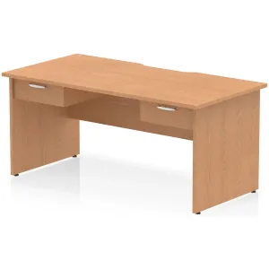 Impulse Panel End Scalloped Rectangular Desk with Storage