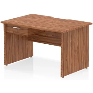 Impulse Panel End Scalloped Rectangular Desk with Storage