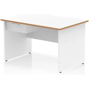 Impulse Panel End Scalloped Rectangular Desk with Storage